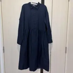 デニム ワンピース ダブルボタン 長袖