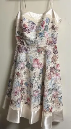 花柄レース サテン ドレス
