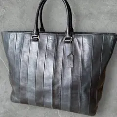 超希少　オールドコーチ トートバッグ 肩掛け A4 大容量 ビジネス ストライプ