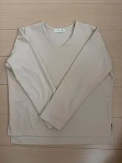humming robe AYA Vネック 長袖カットソー ベージュ LL