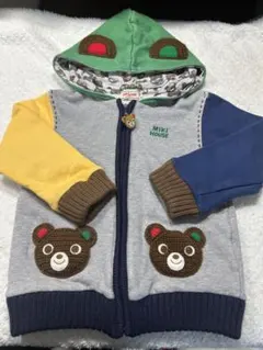 MIKI HOUSE くま耳　パーカー 100cm ジップアップ　ミキハウス
