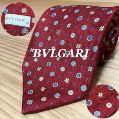 BVLGARI ネクタイ 美品 高級シルク 総柄 セッテエピゲ イタリア製