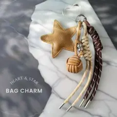 じゃらじゃらキーホルダー バッグチャーム キーチャーム パラコード 星 ハート
