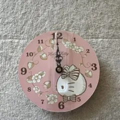 Hello Kitty 壁掛け時計 ピンク 花柄