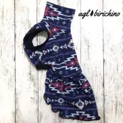 ハンドメイド イタグレ服 ノースリーブワンピース ネイティブ柄プリント