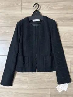 ブラックノーカラージャケット ノーカラー