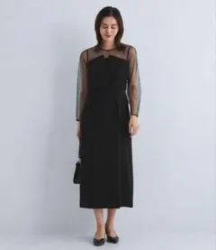 green label relaxing ドットチュールビスチェワンピース