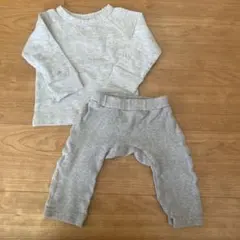 グレーセットアップ　子供ベビートレーナー Tシャツ　スウェット80cm
