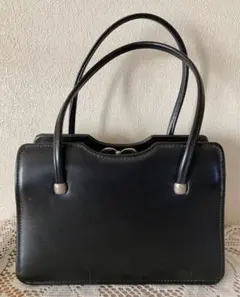 ☆【昭和レトロ】ブラックレザー ハンドバッグ☆