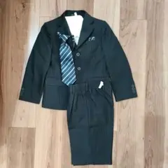 フォーマルスーツ 120cm 紺のストライプ ネクタイ付き