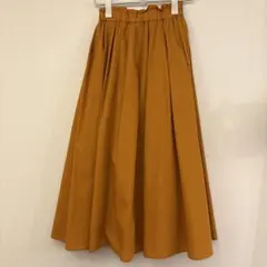 オレンジマスタードフレアスカート ゴムウエスト