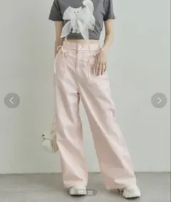 新品 niko andニコアンド ピンクワークジャンプスーツ オールインワン
