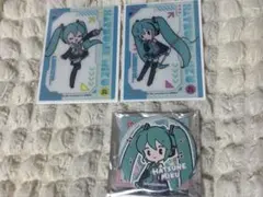 初音ミク 缶バッジ ホログラムカード アクリルブロックセット
