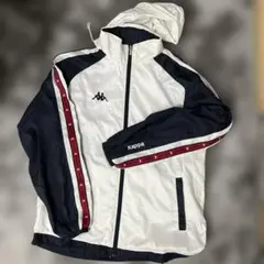 Kappa フード付きジャケット ホワイト/ネイビー/レッド