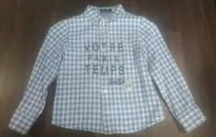 チェック柄長袖シャツ