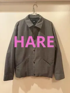 【春物】HARE チェック柄 ジャケット　グレー