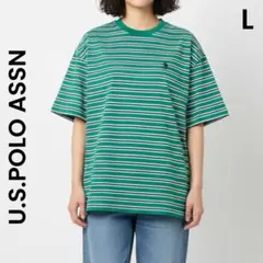 【ユーエスポロアッスン】ユニセックス L ボーダー Tシャツ