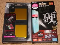 新品★エレコム iPhone XR ゼロショック シールド イエロー＋ガラス