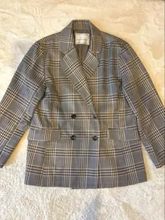 チェック ダブルジャケット M