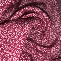 正絹ちりめん　約35×115 濃いピンク　赤桃に白のごく細かい花柄　花尽くし