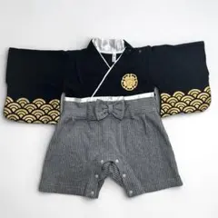 【即日★匿名配送】袴ロンパース くま絵柄付き お食い初め 初節句 50•60cm