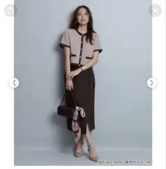 JUSGLITTY　ラップデザインタイトスカート　茶色