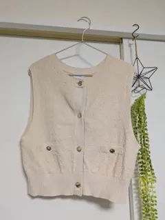 【green label relaxing】 ニットベスト アイボリー