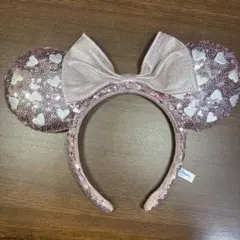 ミニーマウス耳カチューシャ ハート装飾