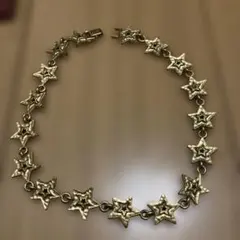星形リンクの金色ネックレス　止金がとまりません　19センチ