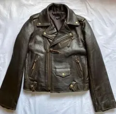 ほぼ新品 RAYS ダブルライダースジャケット ラムレザー