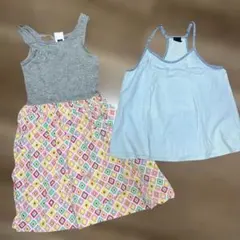 新品GAP kids120ノースリーブワンピースデニムAラインキャミソール２点