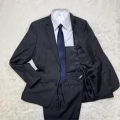 テットオム TETE HOMME スーツ LL 黒ストライプ クリーニング済みのサムネイル