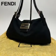 t47【極美品】フェンディ　コットン　ブラック　マンマバケット　ショルダーバッグのサムネイル