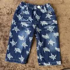 超美品　Daddy Oh Daddy ウミガメ柄デニム　半ズボン　130