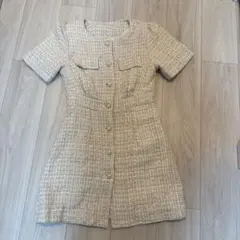 Dazy ベージュ系 ボタン付きドレス S