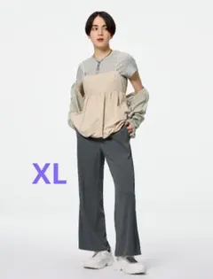 ジーユー　リブプルオンパンツ　丈短め