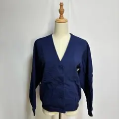 コットンカーディガン（M）ネイビー系　日本製