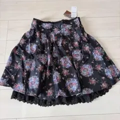 【新品】axes femme シャンタン花柄タックスカート　姫カジ　森ガール