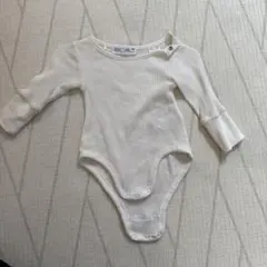 ZARA/ワッフルホワイトロンパース(1〜3m)