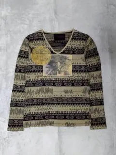 TAKING ABOUT トーキングアバウト ジャガード 総柄 長袖 カットソー