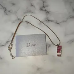 Dior プレート ネックレス ロゴ シルバー