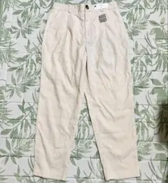 GU ライトコーデュロイタックテーパードパンツ ベージュ チノパン 前タック