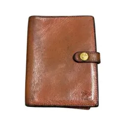 IL BISONTE (イル ビゾンテ)本革レザー茶ブラウンレザー 二つ折り財布