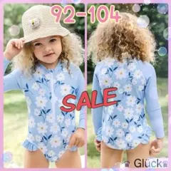 最終SALE♡フローラル柄 ラッフル付き ワンピース水着 UV対策 523