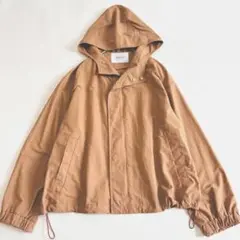 【美品】オペークドットクリップ　ライトマウンテンパーカー　フード付　ブラウン