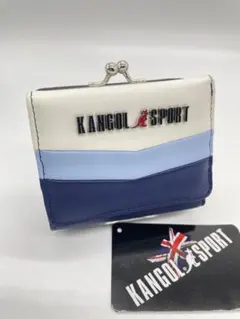 신품 미사용 KANGOL SPORT カンゴール三つ折り財布 がま口 ブルー