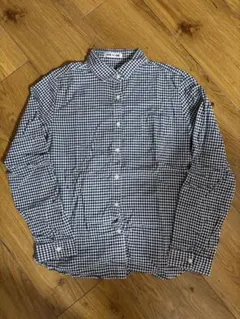 【新品】CLEF DE SOL ギンガムチェック 長袖シャツ ネイビー Mのサムネイル
