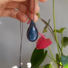 マクラメネックレス カイヤナイト