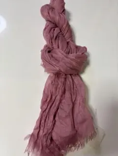 ピンク フリンジ付き ストール