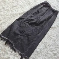 MOUSSY マウジー S タイト デニム ロングスカート 綿100% アメカジ